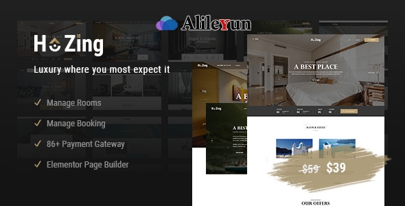 Hozing Hotel Booking v1.0.9 – 酒店预订WordPress主题【含中文语言包】
