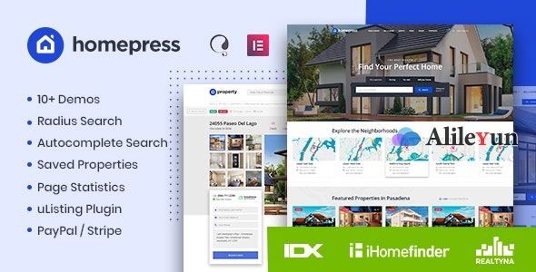 HomePress 1.3.2–房地产WordPress主题【含中文语言包】