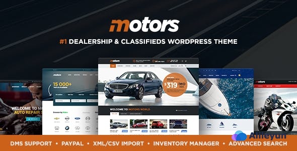 Motors 5.0 + Mobile App –WordPress汽车业务网站主题【含中文语言包】