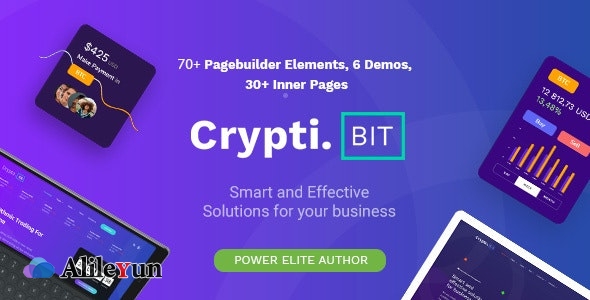 CryptiBIT v1.3 – WordPress 加密货币技术,ICO&IEO登陆页面主题【含中文语言包】