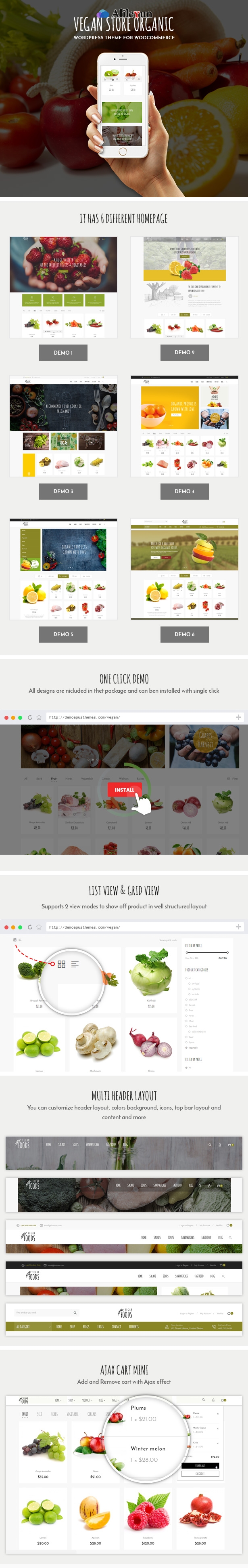 Vegan Food v5.2.21 – WordPress响应式WooCommerce有机商店主题【含中文语言包】