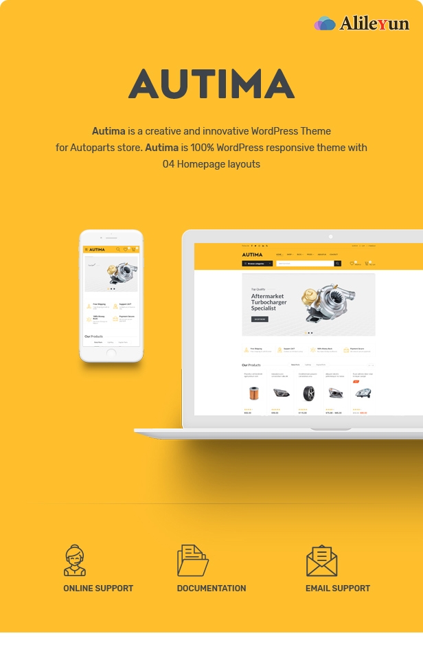 Autima v1.0.6 – WordPress汽车配件网站主题【含中文语言包】