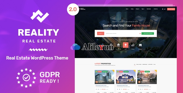 Reality 2.5.9 – WordPress独立的房地产经纪人网站主题【含中文语言包】