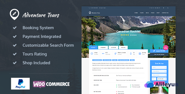 Adventure Tours 4.1.4 – WordPress旅游行业网站主题【含中文语言包】