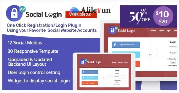 Social Login WordPress Plugin v2.0.8 – AccessPress社交登录插件