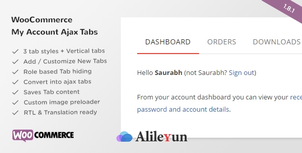 SS WooCommerce Myaccount Ajax Tabs v2.3.0 Ajax选项卡插件