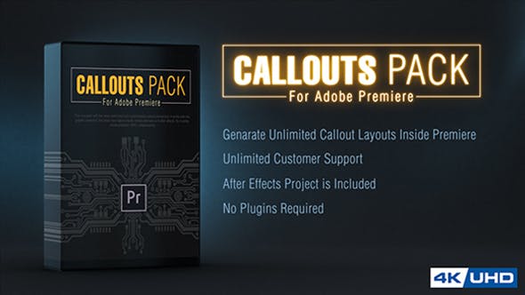 【PR预设+AE模板】13种呼出指示线条文字标题注释介绍动画 Callout Line Pack For Premiere