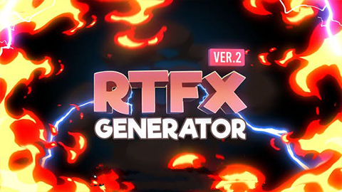 【AE脚本/模板】RTFX Generator V2_1000种卡通手绘动漫雷电能量爆炸火焰烟雾流体MG动画元素