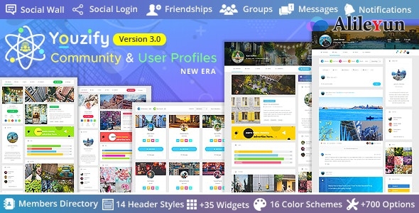 Youzify (formerly Youzer) 3.0.7 + Addons – Buddypress社区+WordPress用户配置文件插件