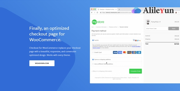 CheckoutWC 4.0.4 – Checkout for Woocommerce 账单页面优化插件