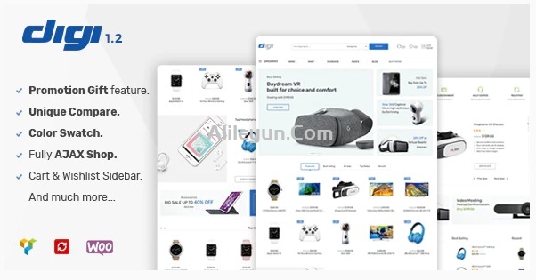 Digi v1.6.3 – 电子商店WooCommerce主题【含中文语言包】