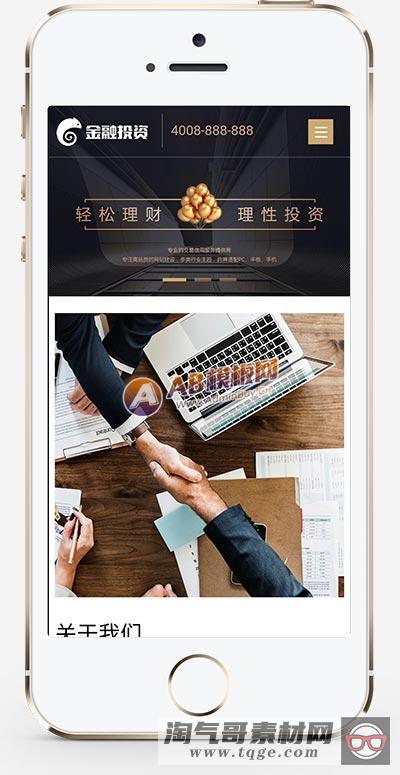 (自适应手机端)响应式投资理财类网站织梦模板 html5投资理财金融机构网站源码下载