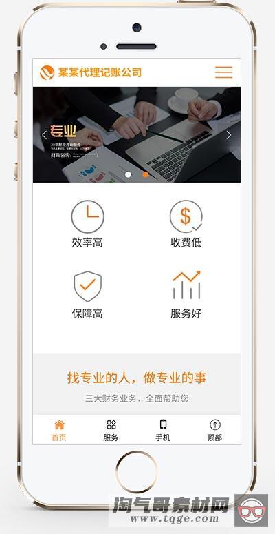 (自适应手机版)响应式代理记账财政咨询服务类网站织梦模板 html5财务会计类网站模板下载