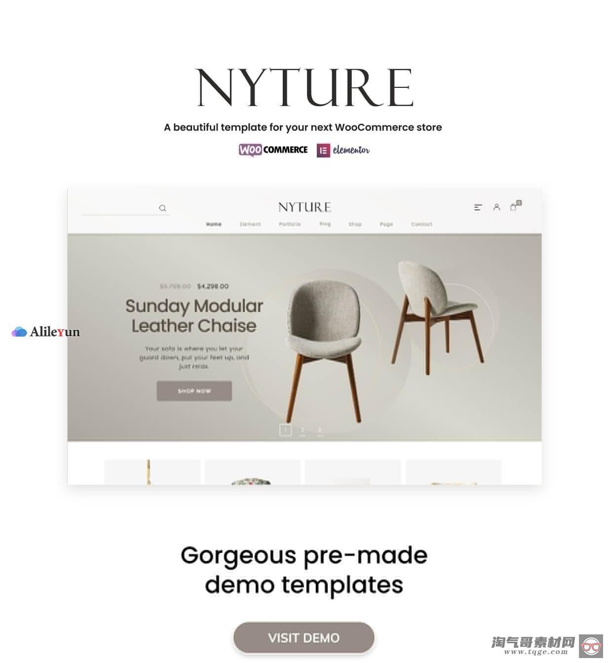 Nyture v1.0.2-Elementor WooCommerce主题【含中文语言包】