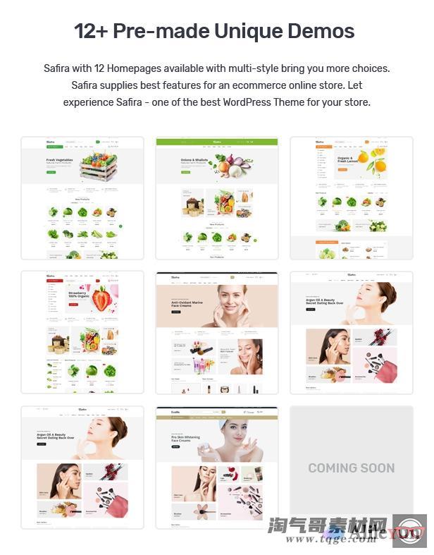 Safira v1.0.7 - WooCommerce 有机食品商店主题【含中文语言包】