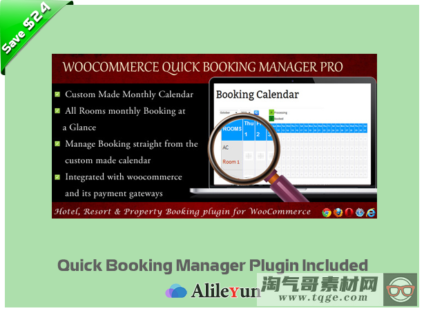 Woocommerce Hotel Reservation & Booking Marketplace v1.0 酒店预订和预订市场插件