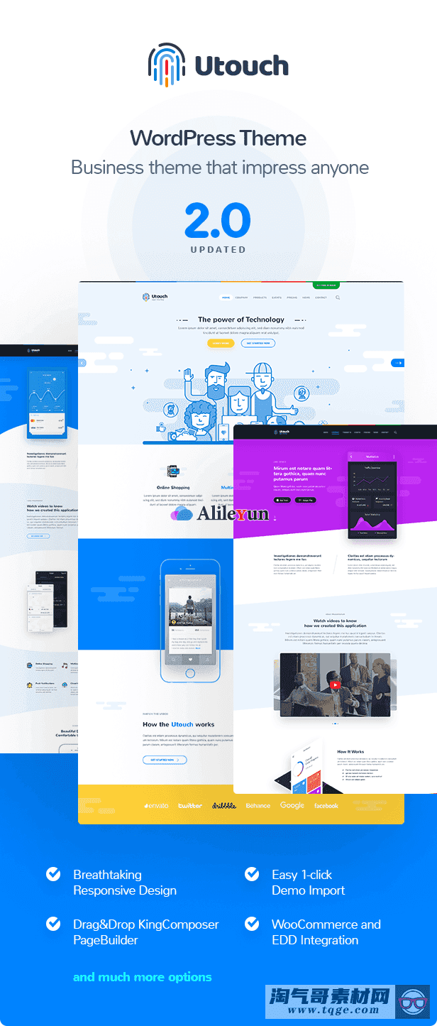 Utouch v3.1 - 多功能商务和数字技术WordPress主题【含中文语言包】
