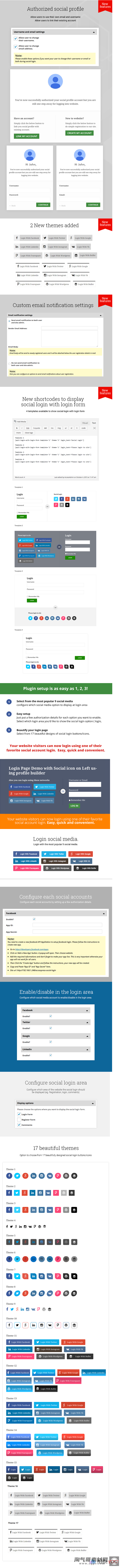 Social Login WordPress Plugin v2.0.8 - AccessPress社交登录插件