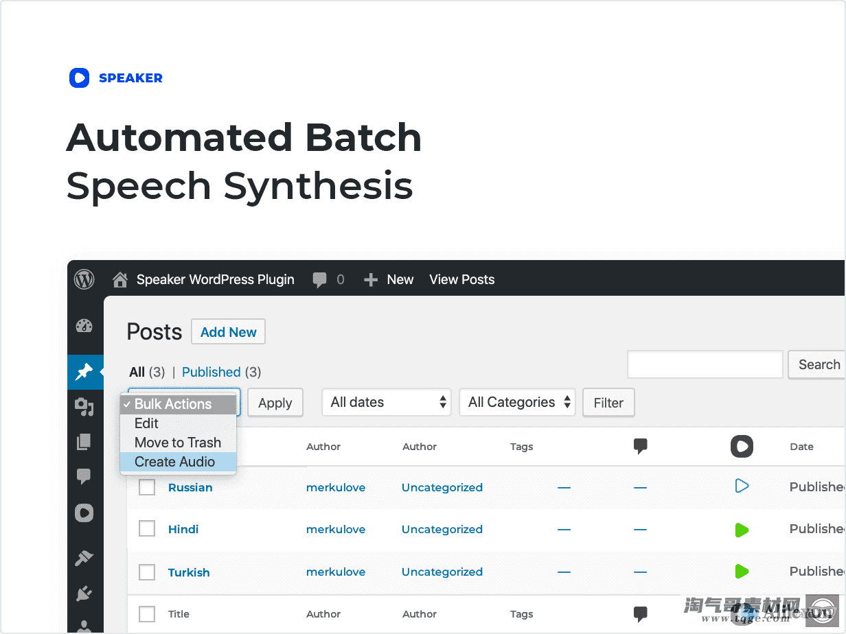 Speaker 3.2.2 – 适用于WordPress的页面语音插件