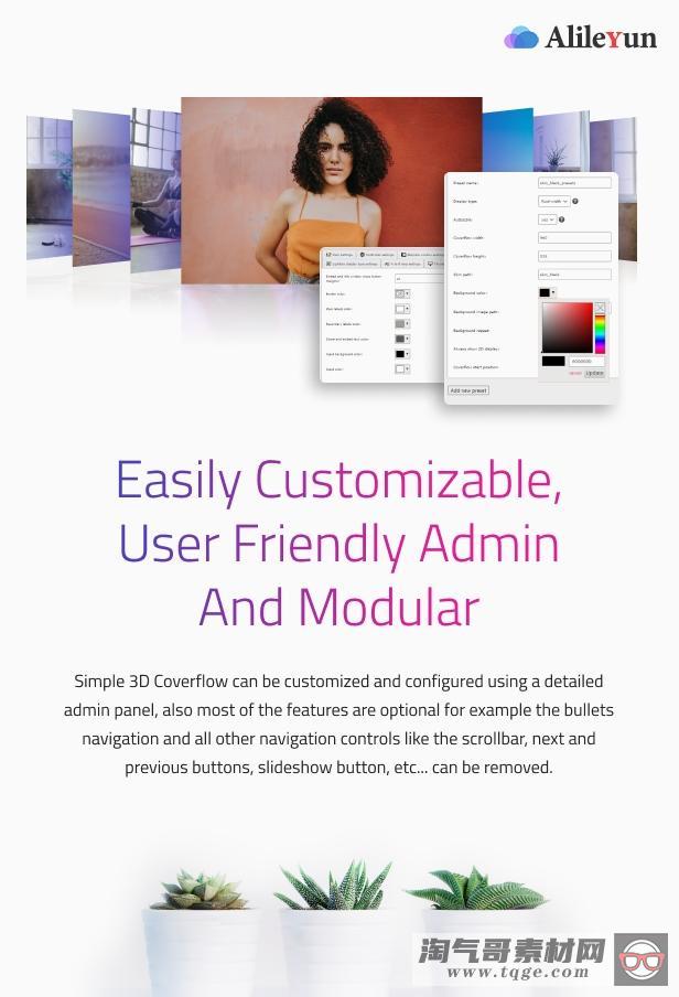 Simple 3D Coverflow v2.1 3D多媒体Coverflow滑块插件