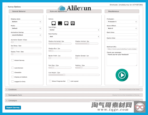 Modal Survey 2.0.1.8.4 – WordPress 投票调查插件